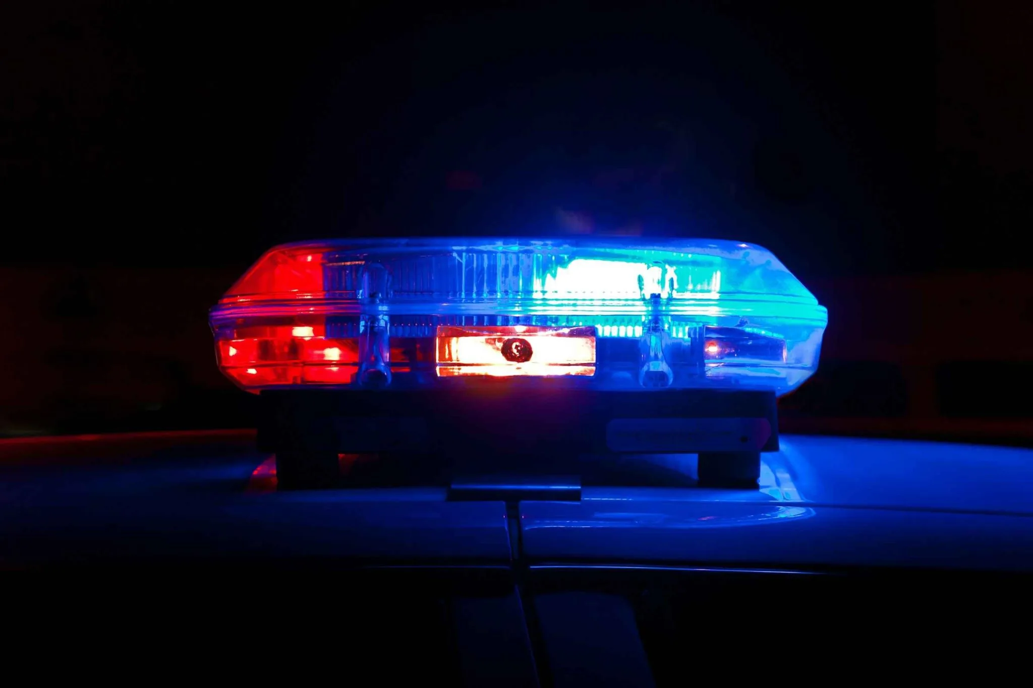 Police car blue lights image
