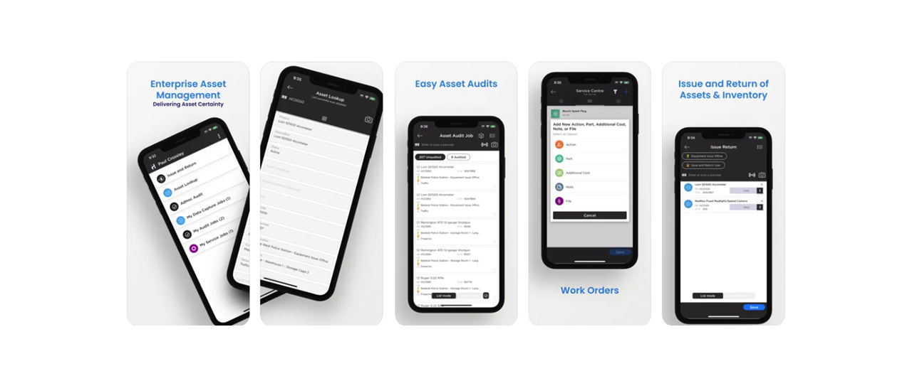 Mobile app for asset management