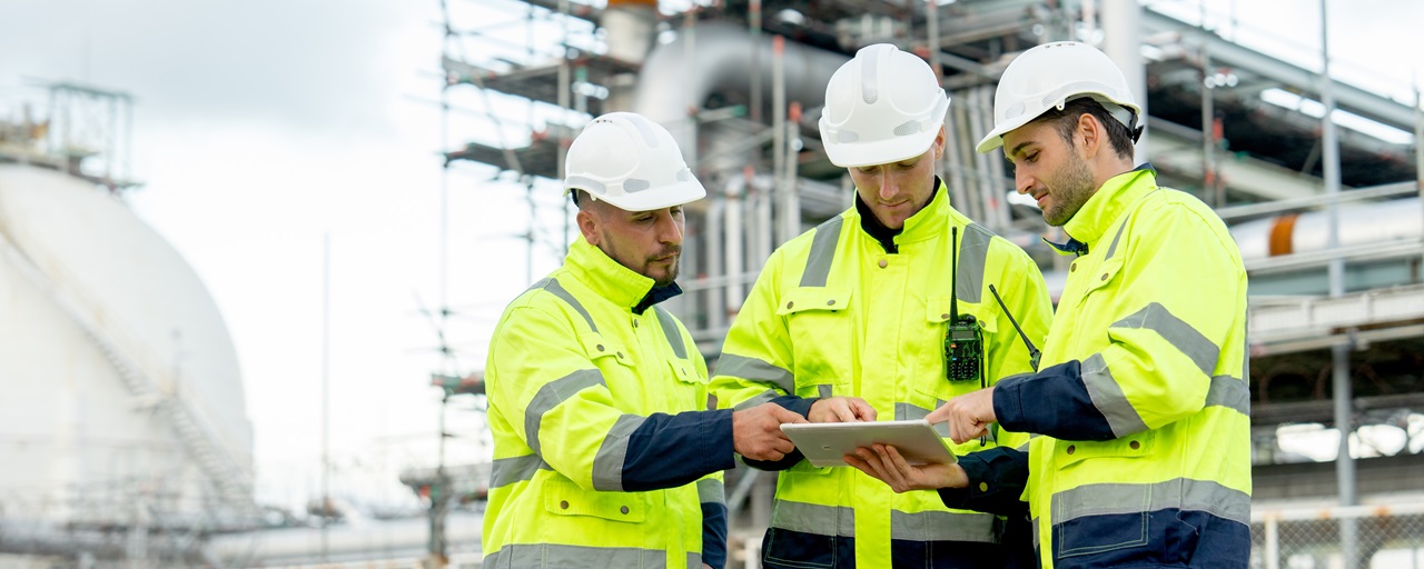 Engineers inspecting facility